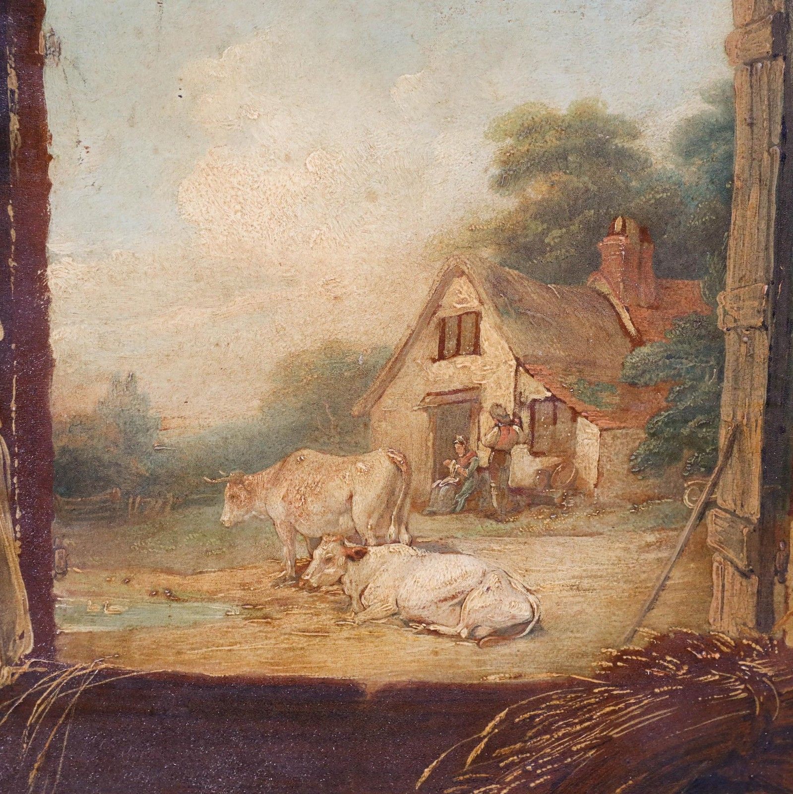 Attrib Richard Westall (1765 1836) Early 19th Century Oil, After The Harvest photo Art