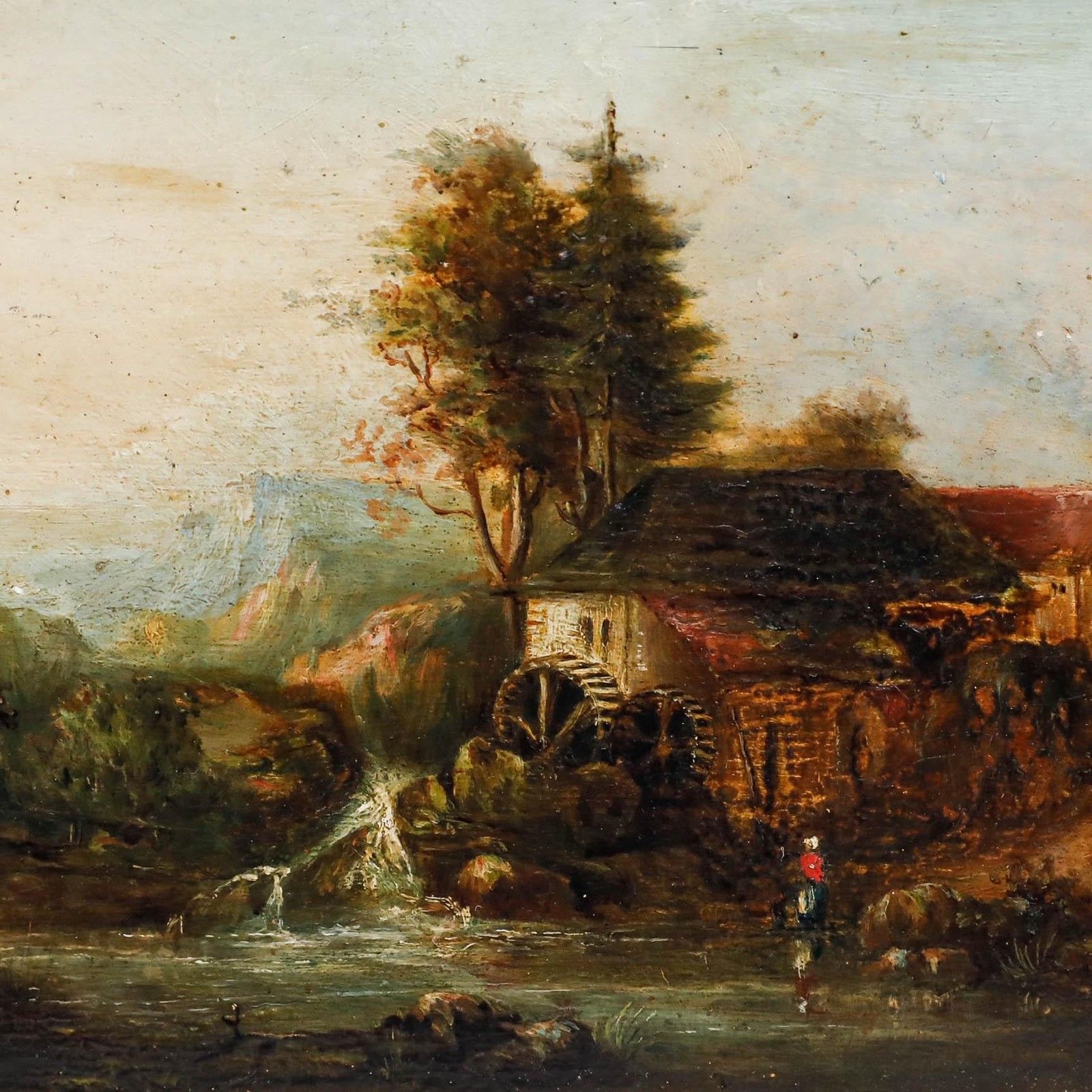 Attrib. James Archibald Campbell Dickson (B.1836) Oil, The Water Mill At Dawn photo Art