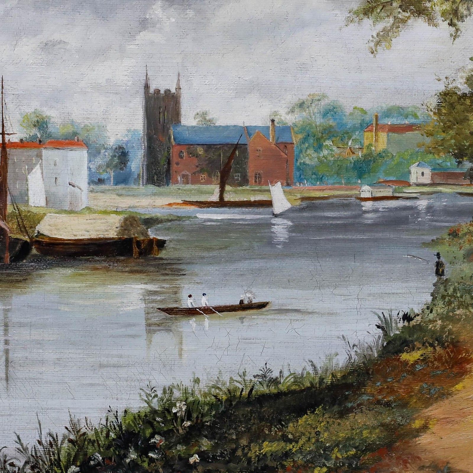 English School Early 20th Century Oil View Of The Cathedral photo 295.0