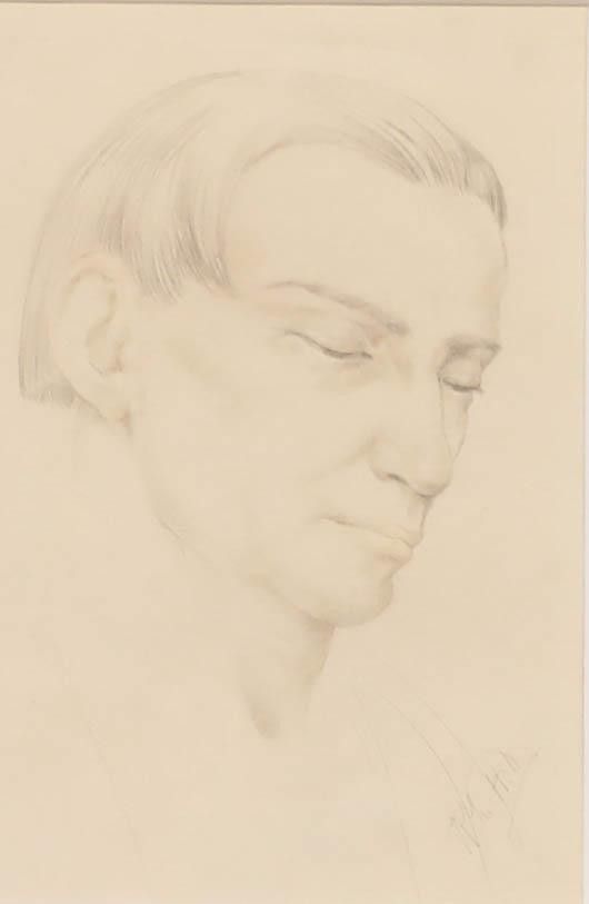 English School Early 20th Century Graphite Drawing Study Of A Man In Profile photo furniture