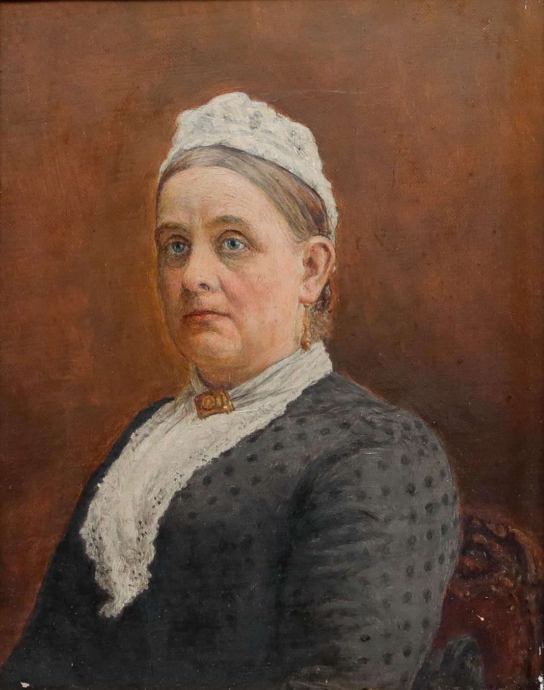 19th Century Oil Bust Of A Victorian Lady photo furniture