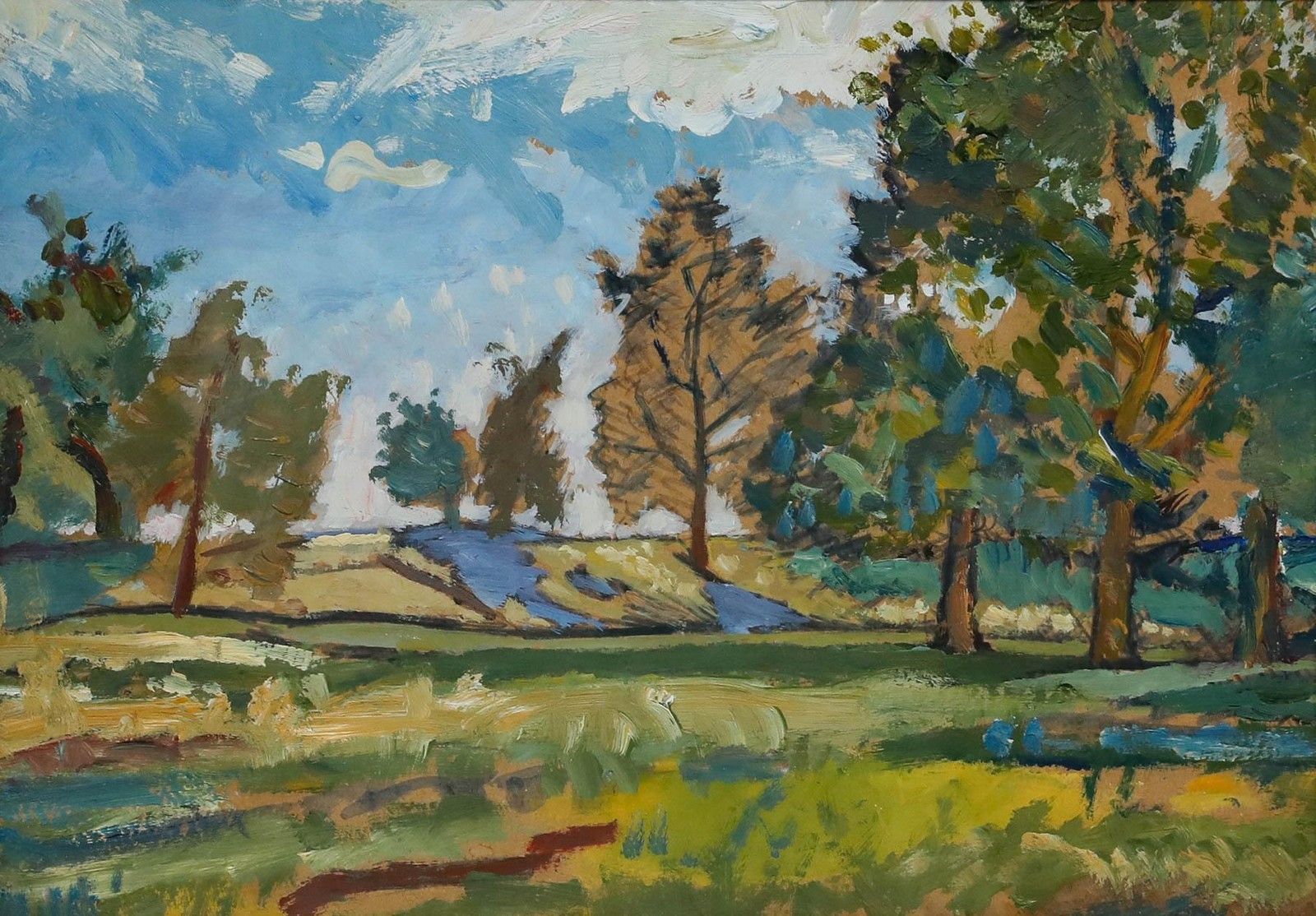 Scottish School 20th Century Oil The Park In Summer photo furniture