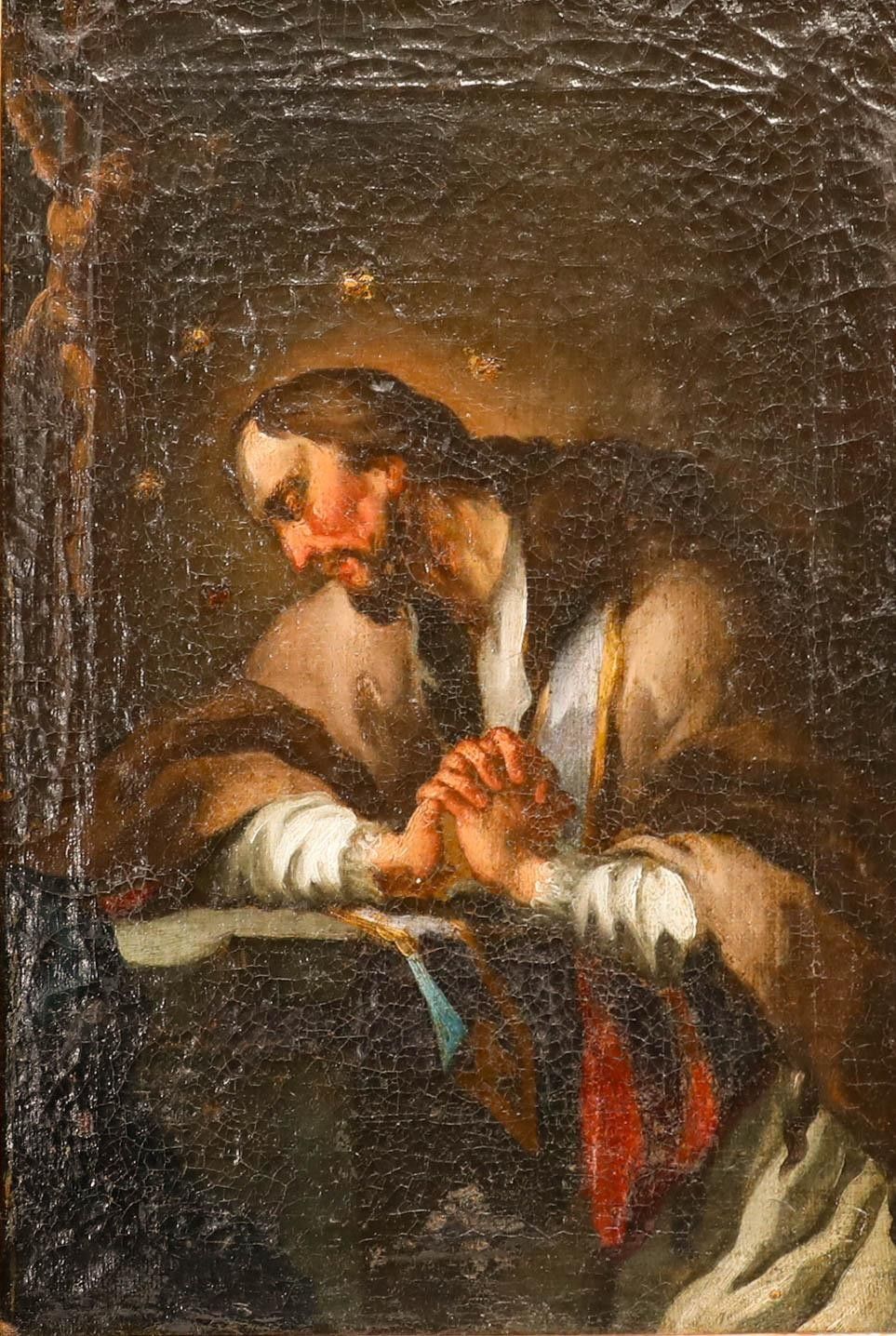 Early 19th Century Oil Joseph In Prayer photo furniture