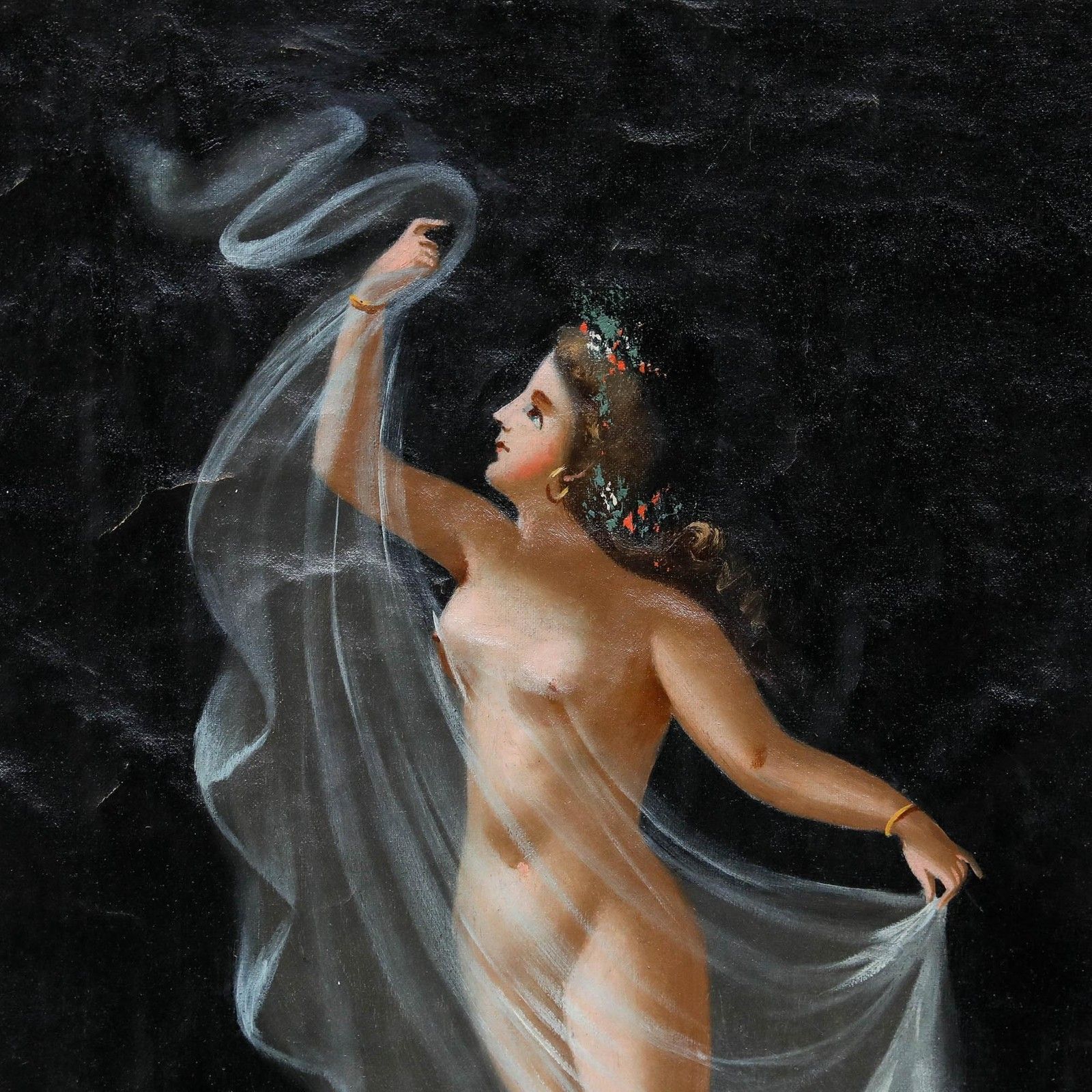 19th Century Oil Transcendent Nymph photo for sale