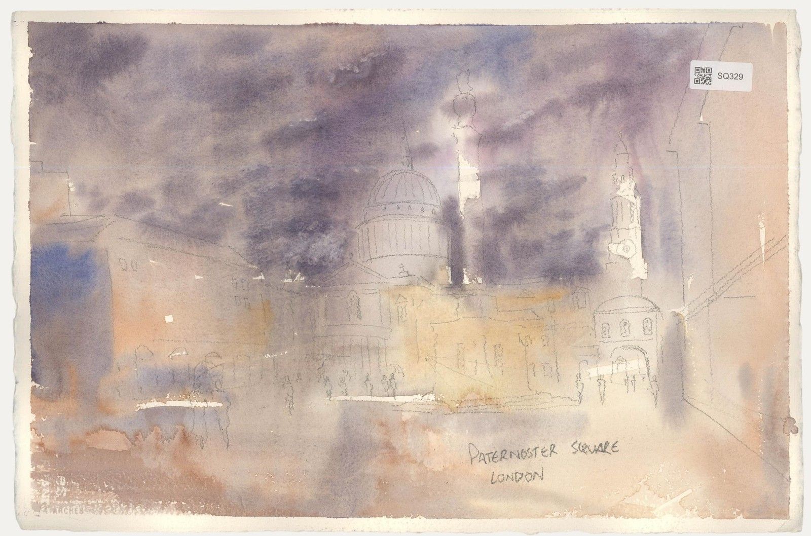 Daniel Nichols Contemporary Watercolour, Paternoster Square, London photo for sale