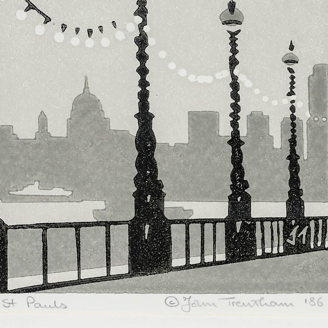 John Trentham 1986 Linoprint, St Paul's photo buy