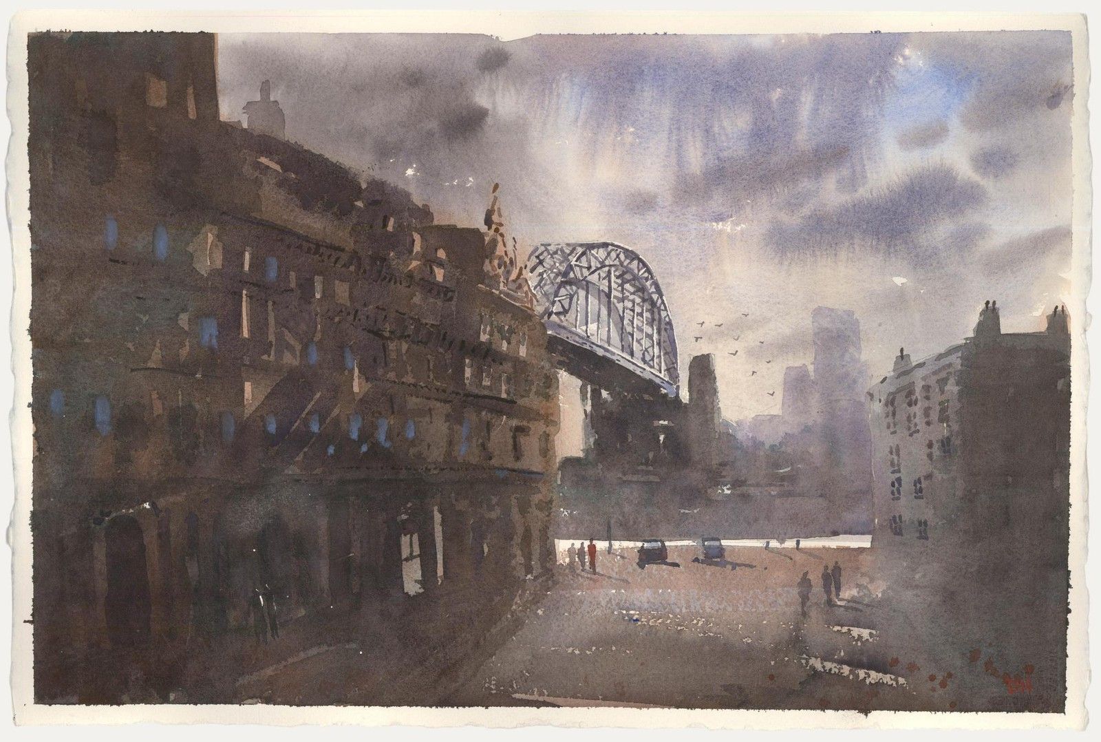 Daniel Nichols Contemporary Watercolour, Tyne Bridge, Newcastle