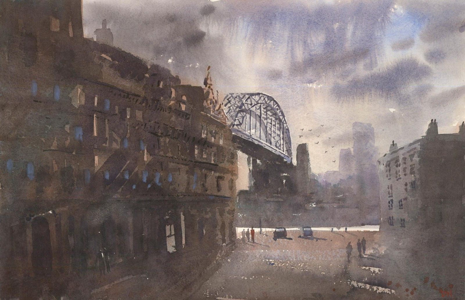 Daniel Nichols Contemporary Watercolour, Tyne Bridge, Newcastle photo furniture