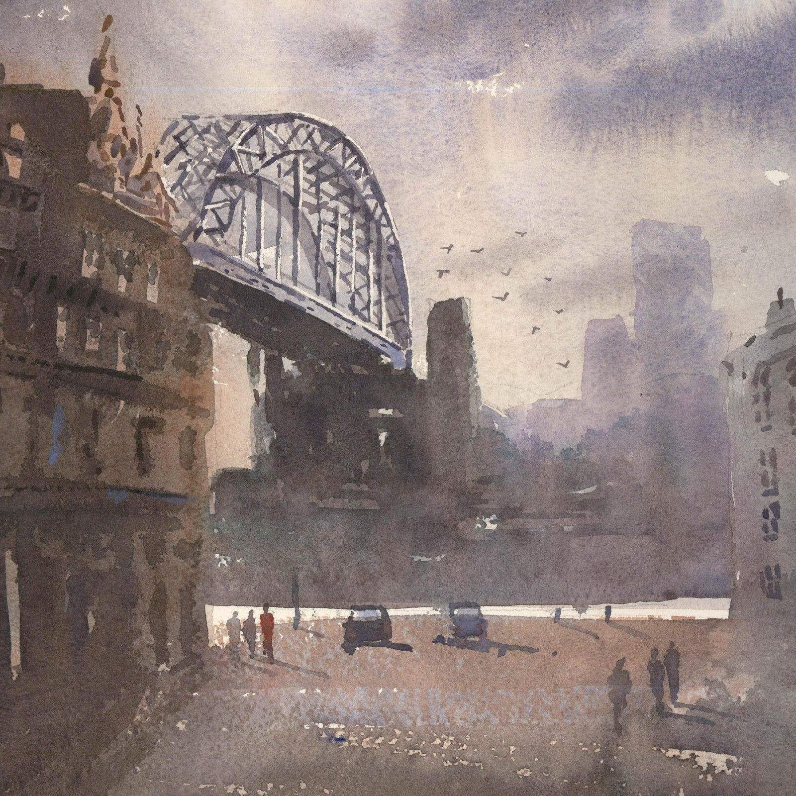Daniel Nichols Contemporary Watercolour, Tyne Bridge, Newcastle photo for sale
