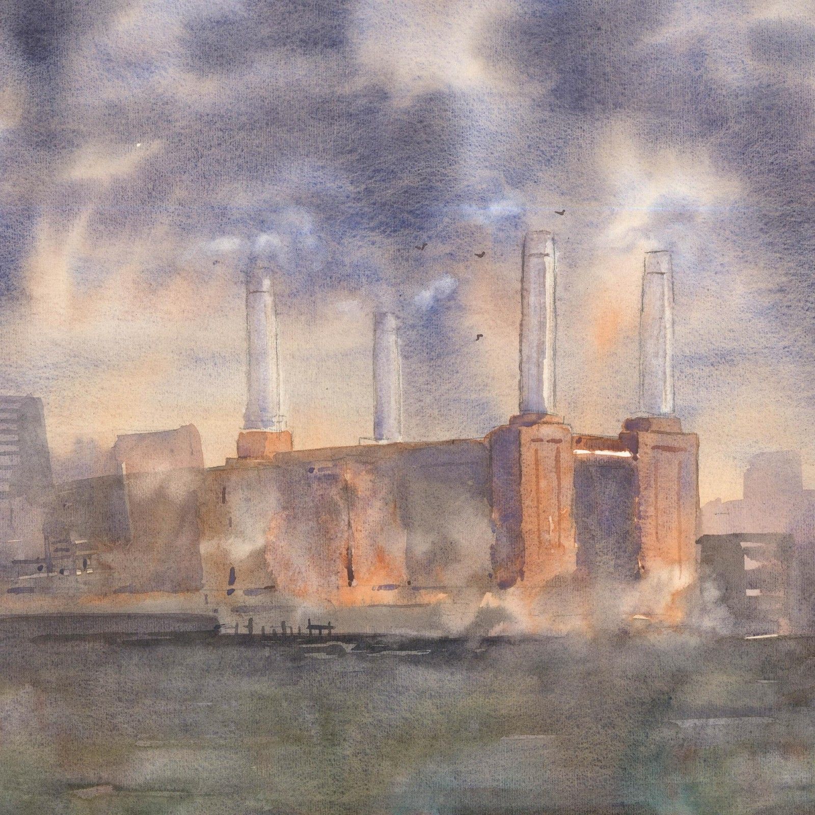 Daniel Nichols Contemporary Watercolour, Battersea Power Station photo Art