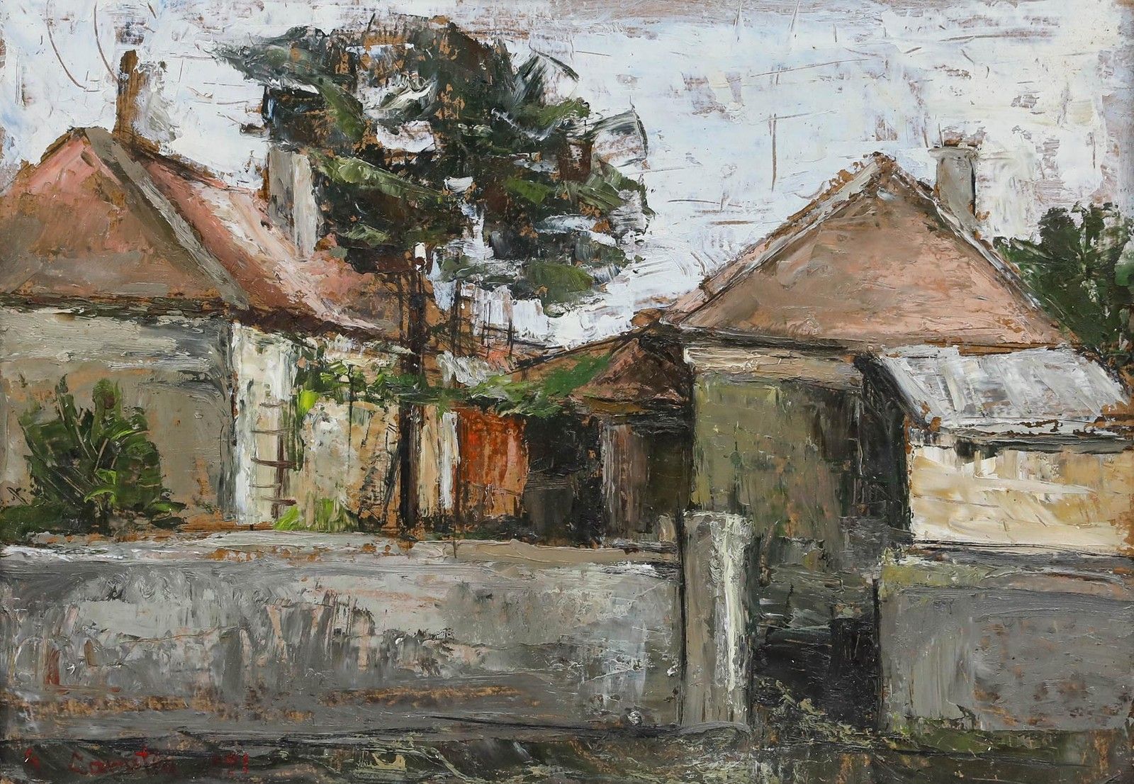 G. Cariteia  1991 Oil, The Cottage photo furniture