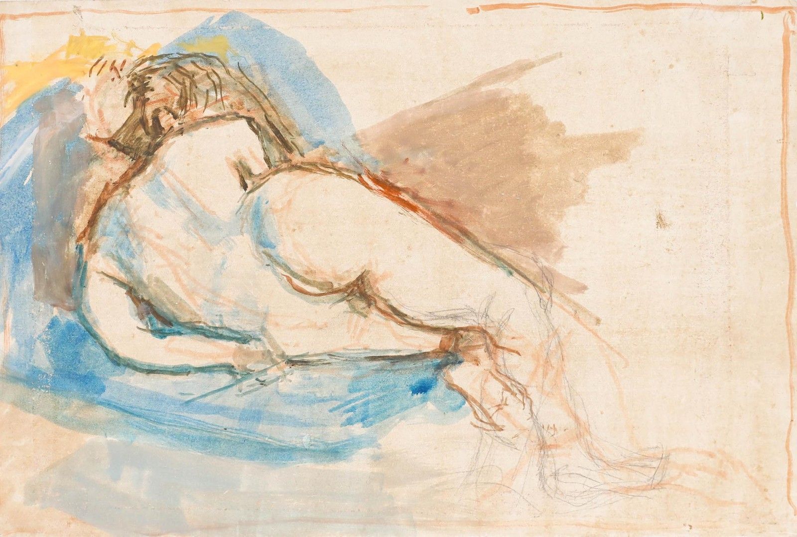 Pauline Plummer (B.1933) 20th Century Watercolour, Life Study photo furniture