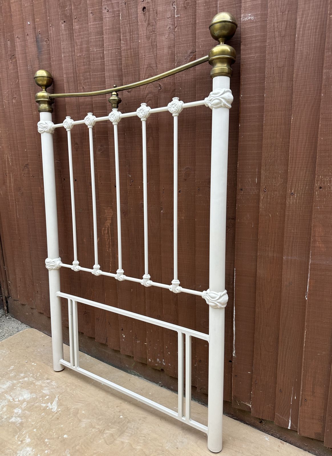 photo for sale Spectacular Cast Iron & Brass Single Headboard – Great Condition