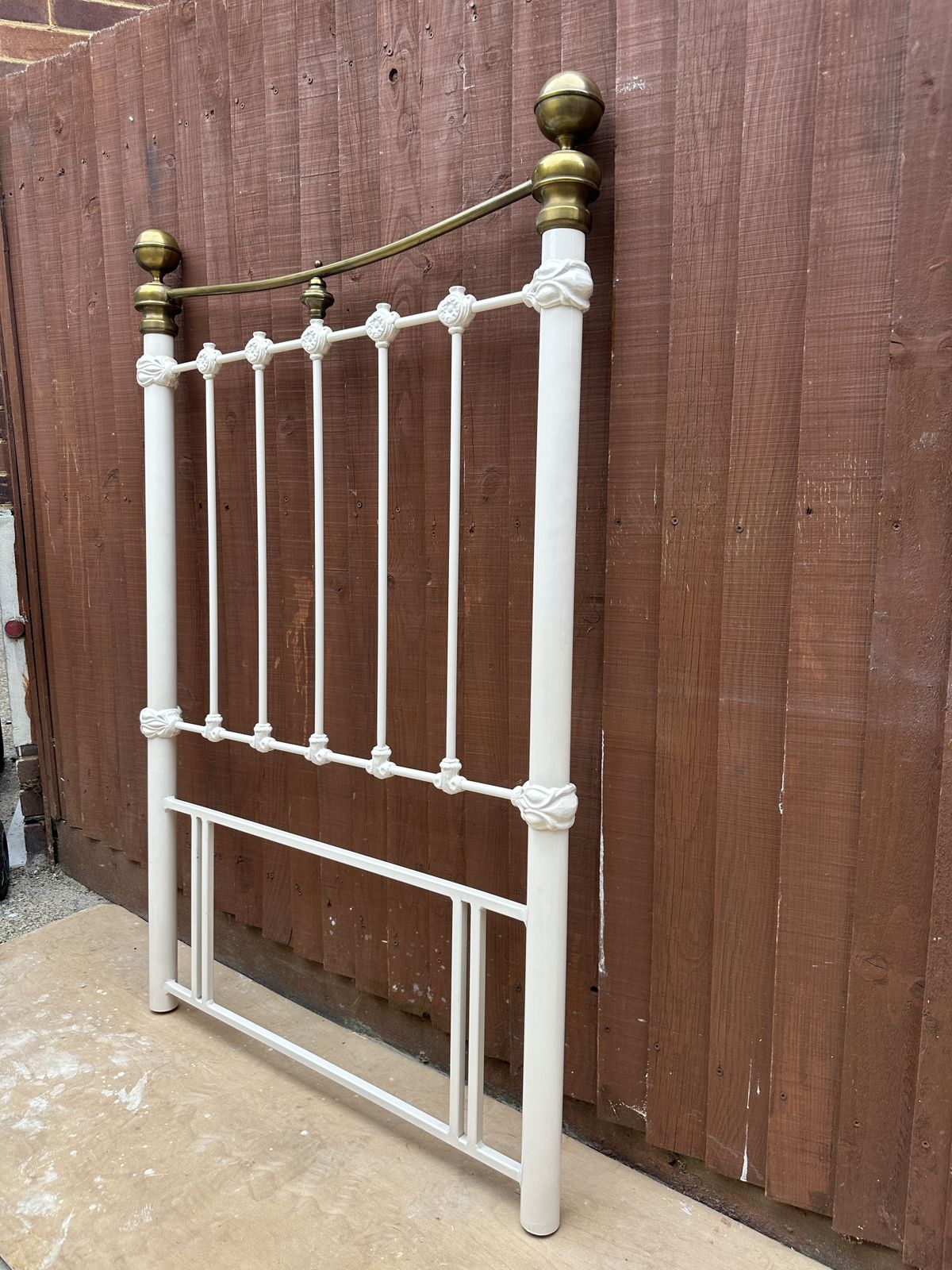 175.0 Spectacular Cast Iron & Brass Single Headboard – Great Condition photo