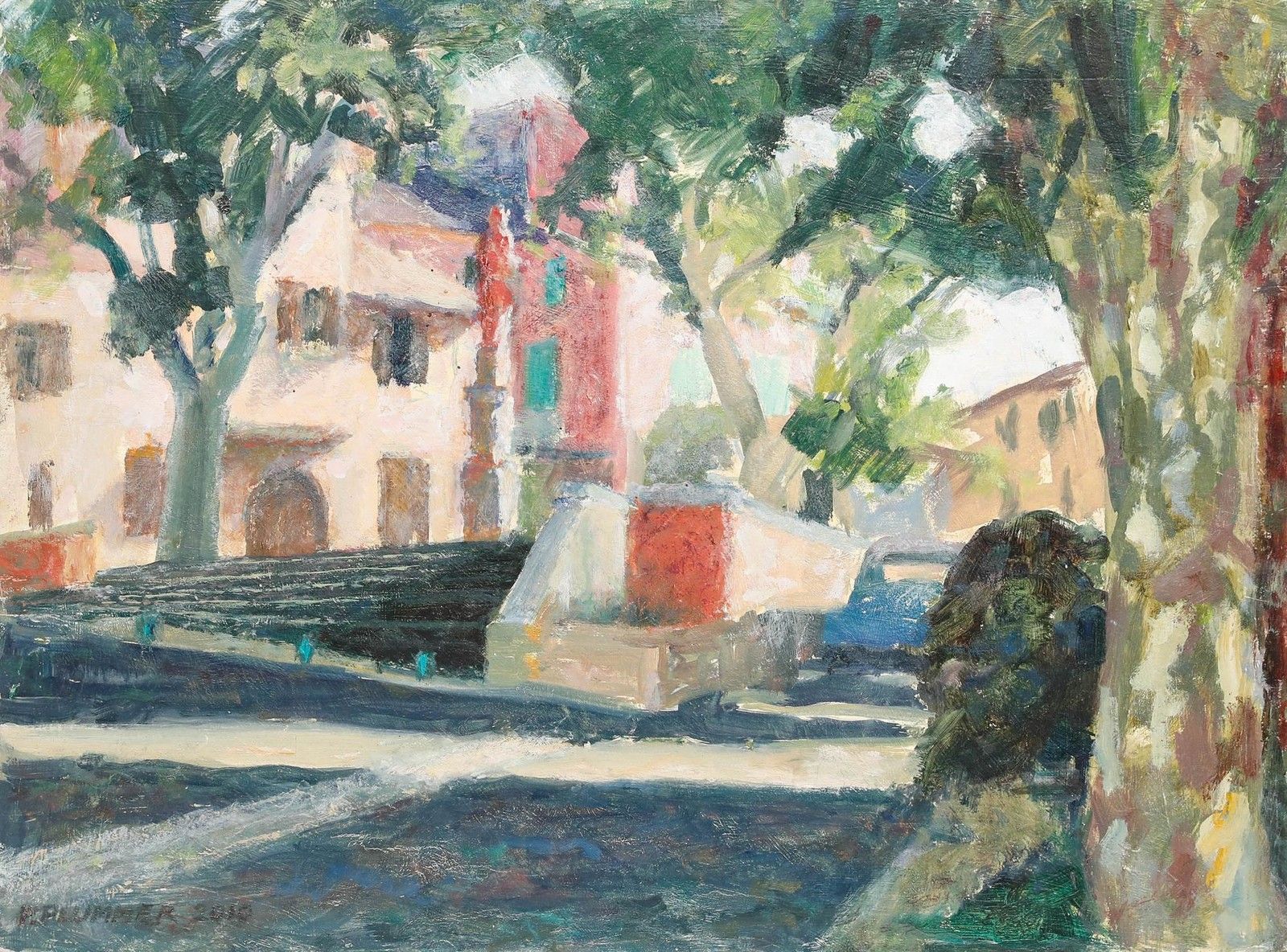 Pauline Plummer (B.1933) Contemporary Oil, Villars photo furniture