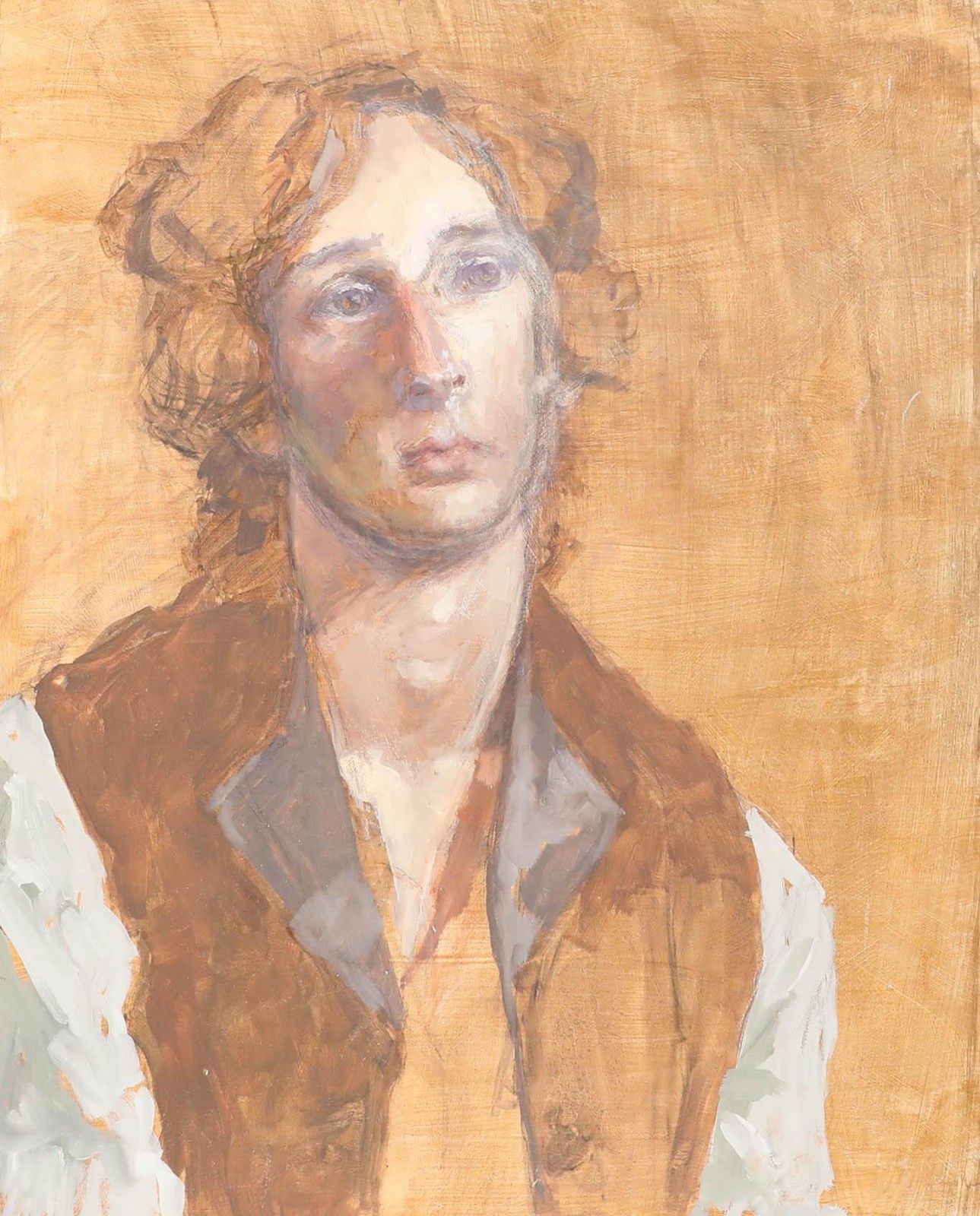 Pauline Plummer (B.1933) 20th Century Oil, Portrait Of Harry photo furniture
