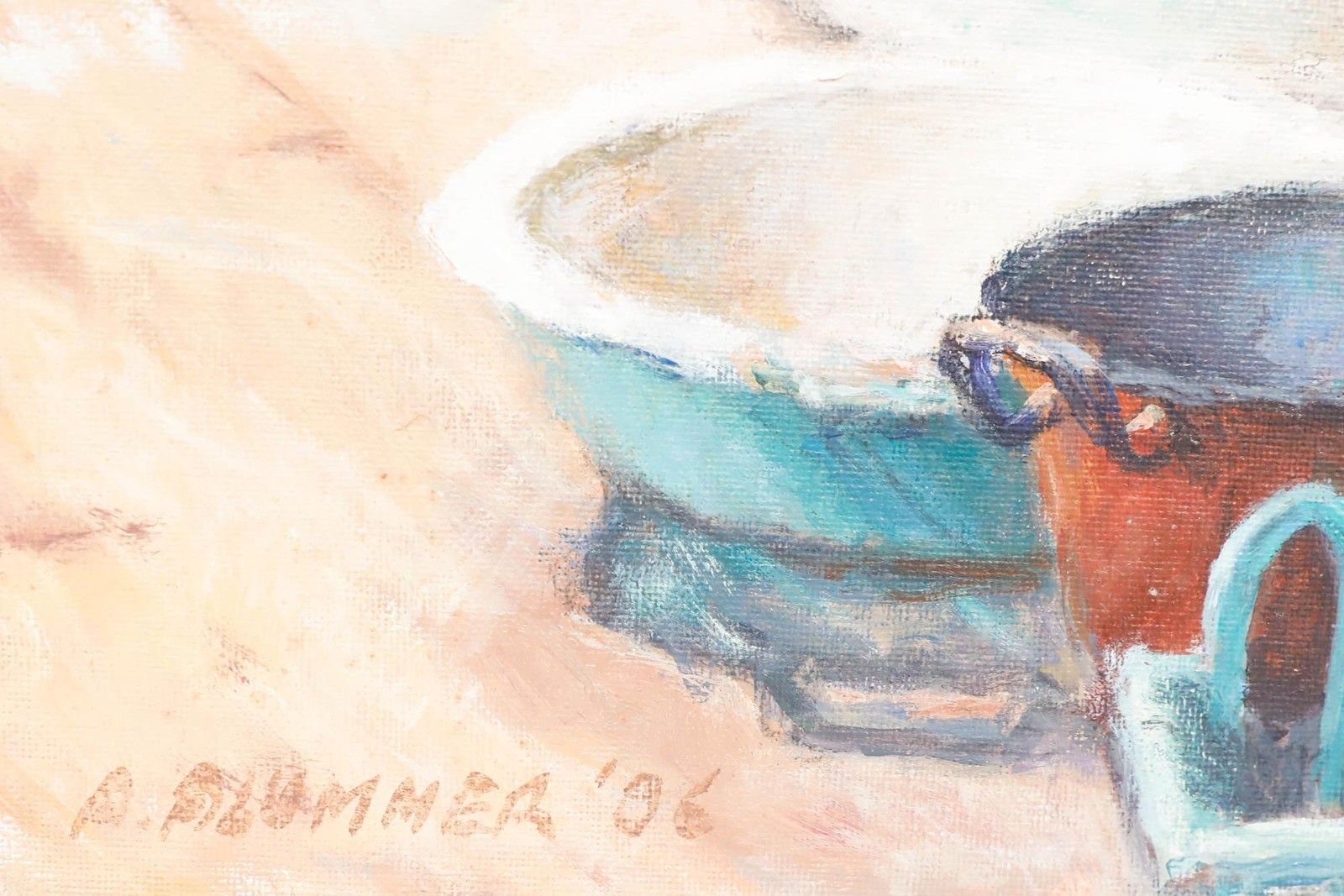 Pauline Plummer (B.1933) 1996 Oil, Kitchen Ceramics photo vinterior