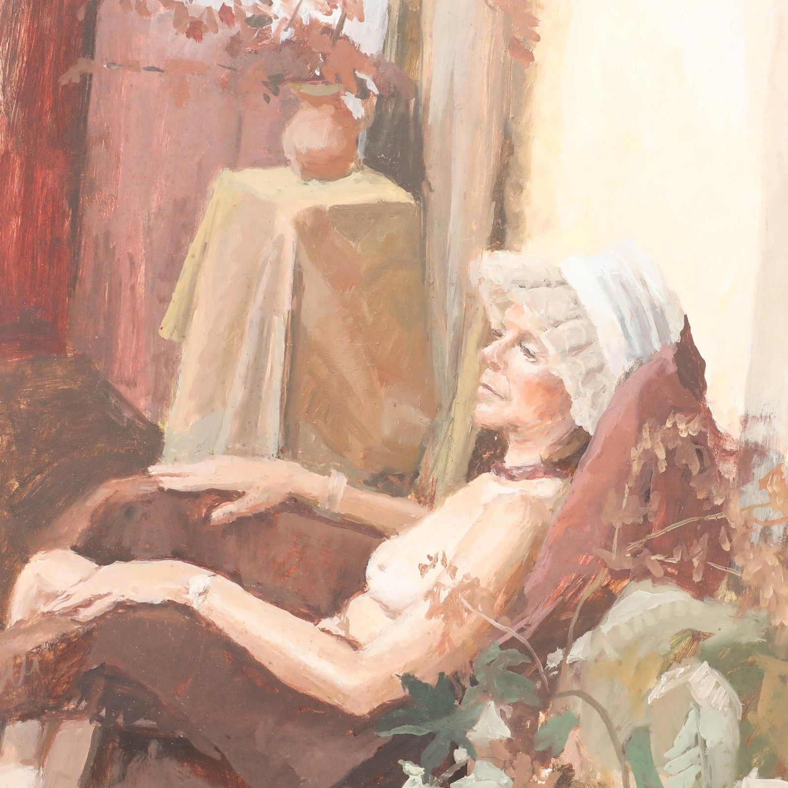 Pauline Plummer (B.1933) 20th Century Oil, Sunkissed Nude photo Art