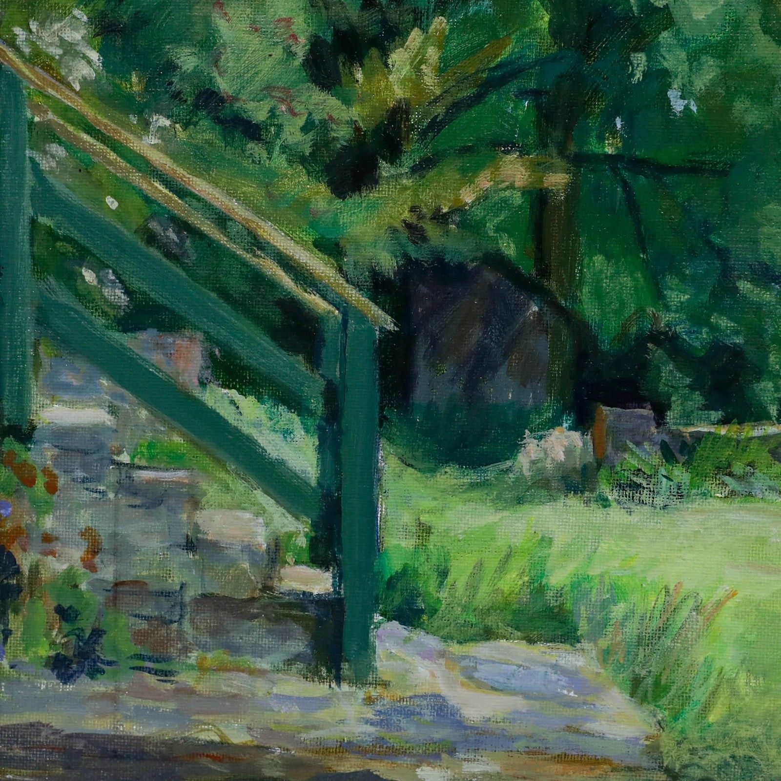 Pauline Plummer (B.1933) 20th Century Oil, Mountains From A Welsh Garden photo Art