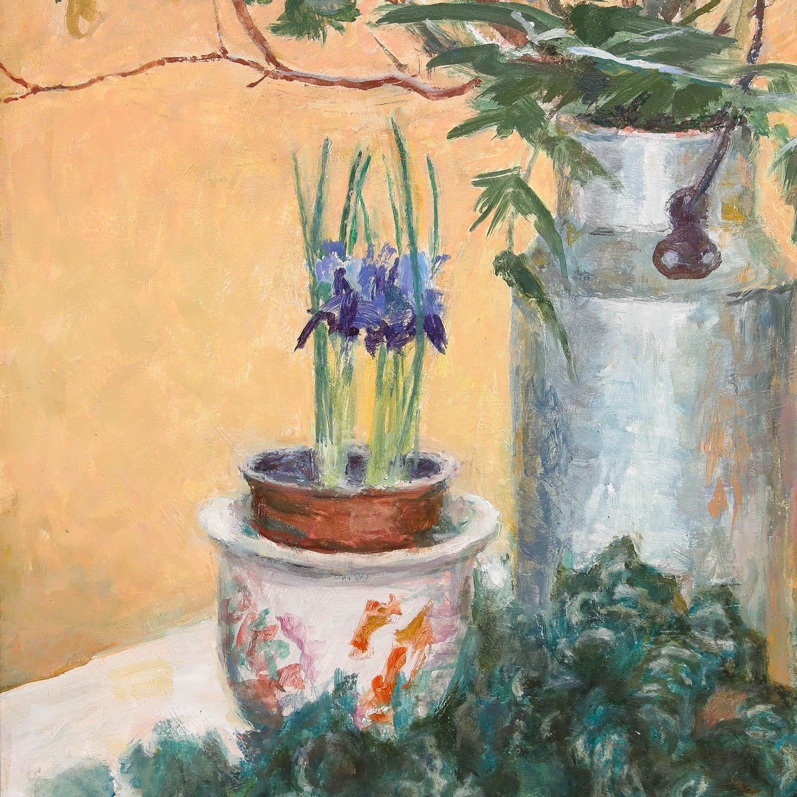 Pauline Plummer (B.1933) 20th Century Oil, A Study Of Thistles photo Art