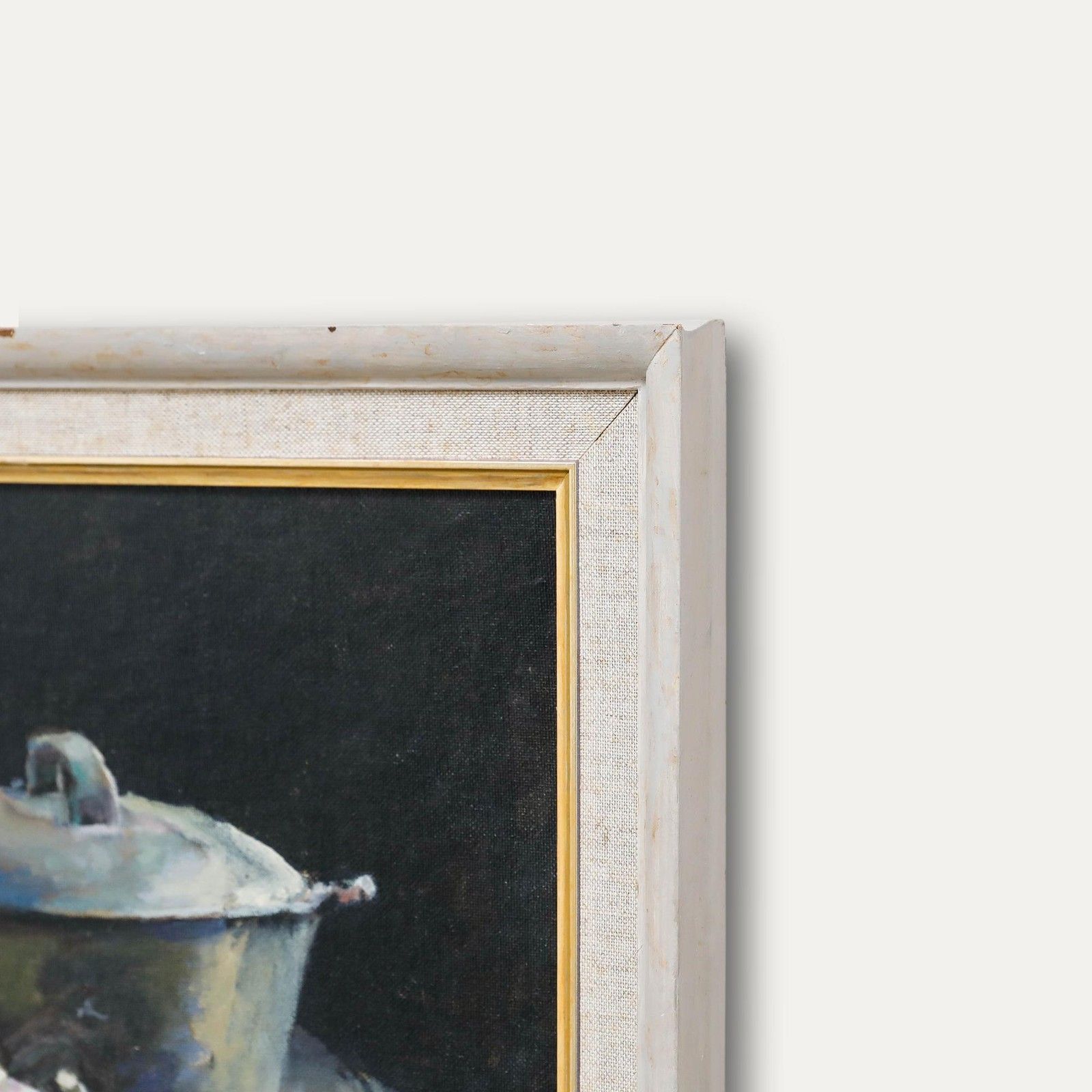 Pauline Plummer (B.1933) Framed Contemporary Oil, Crocks With Garlic photo vinterior