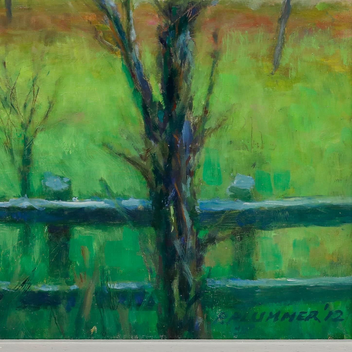 Pauline Plummer (B.1933) 2012 Oil, Haflingers At Oxnead photo vinterior