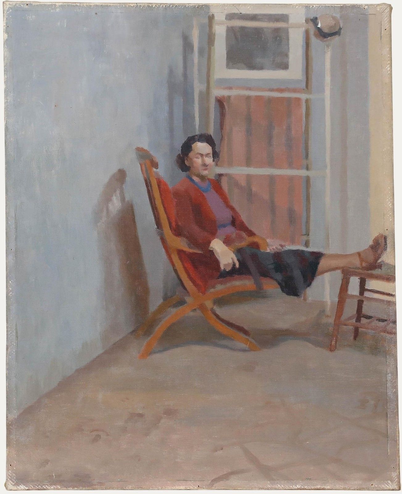 Pauline Plummer (B.1933) 20th Century Oil, On The Sunlit Porch
