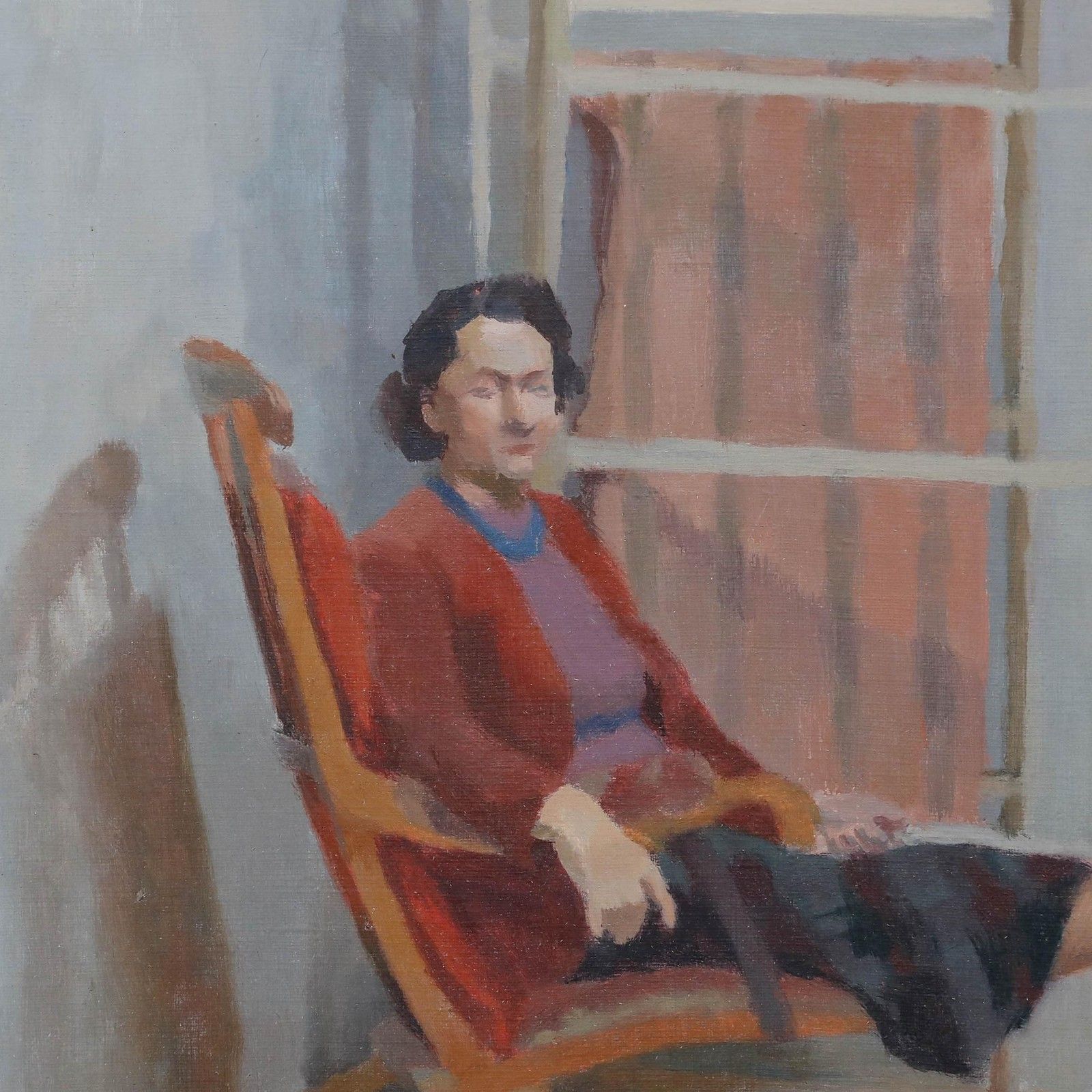 Pauline Plummer (B.1933) 20th Century Oil, On The Sunlit Porch photo Art