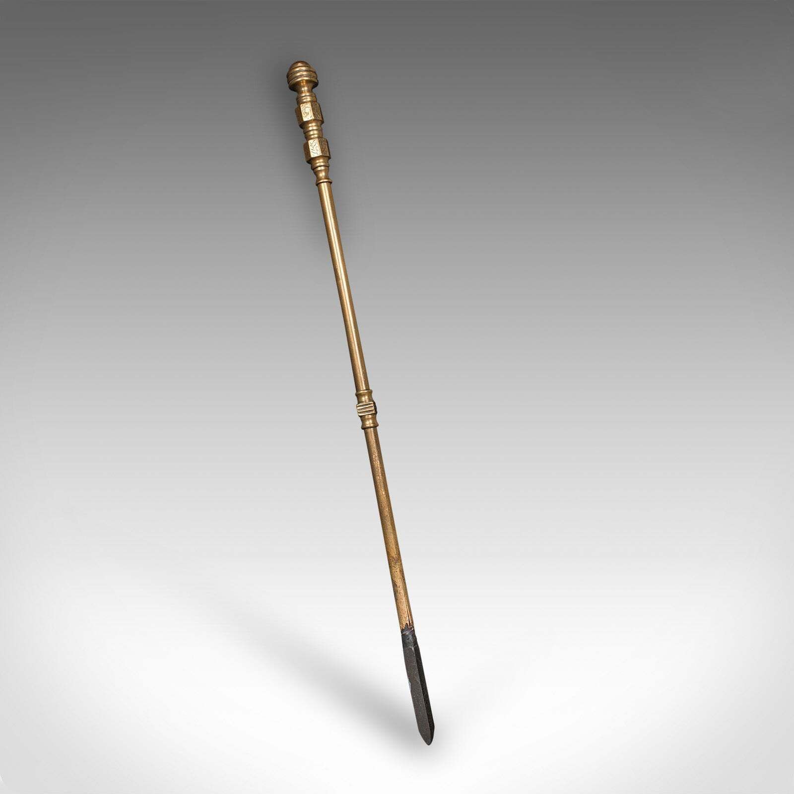 Antique Fire Tool Set, English, Brass, Shovel, Tongs, Poker, Victorian, C.1870 photo Home Fixtures