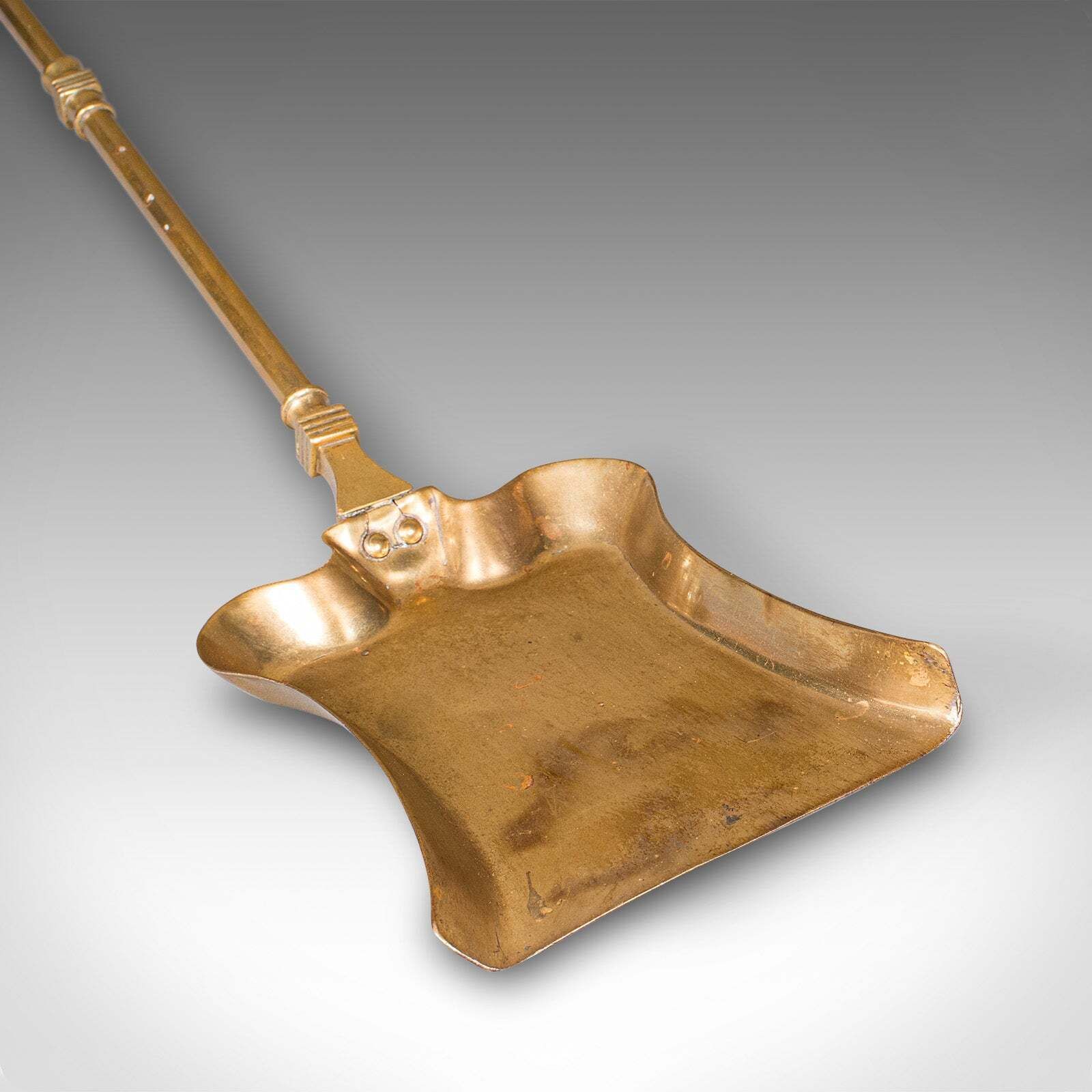 Antique Fire Tool Set, English, Brass, Shovel, Tongs, Poker, Victorian, C.1870 photo vinterior