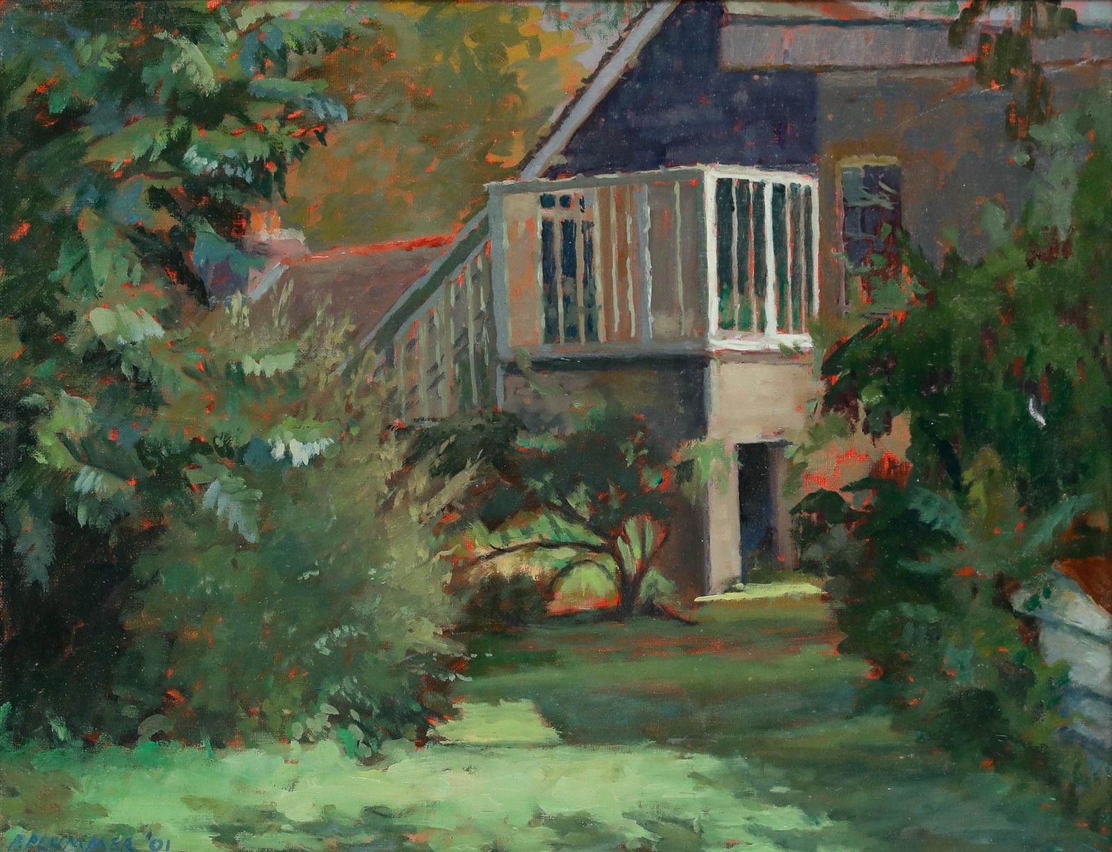 Pauline Plummer (B.1933) 2001 Oil, A Garden View photo furniture