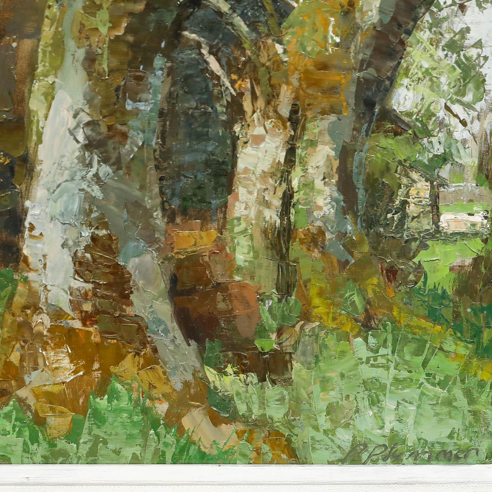Pauline Plummer (B.1933) Contemporary Oil, Sheep By The Barn photo vinterior