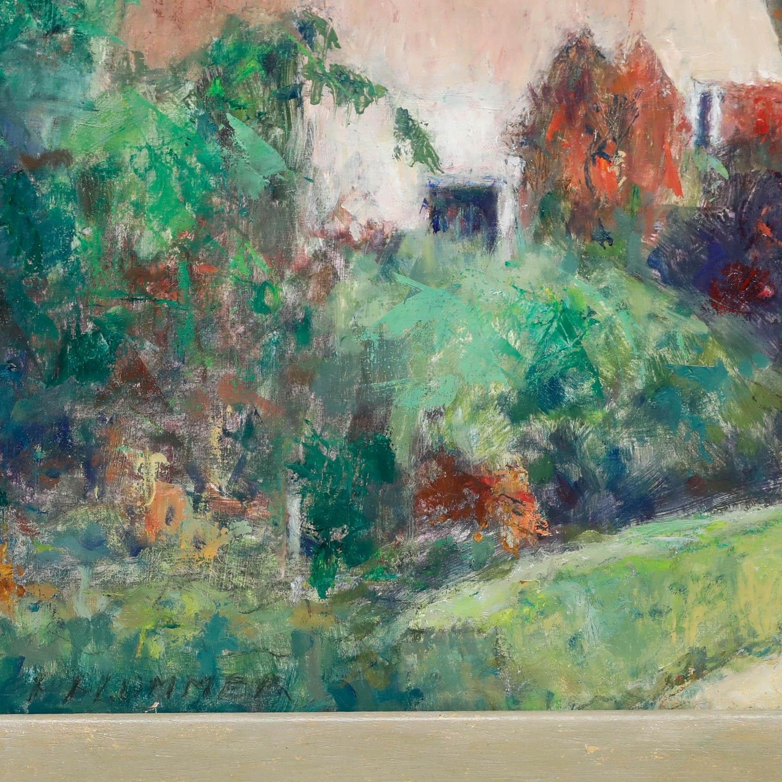 Pauline Plummer (B.1933) Contemporary Oil, Felbrigg Hall Gardens, Norfolk photo vinterior