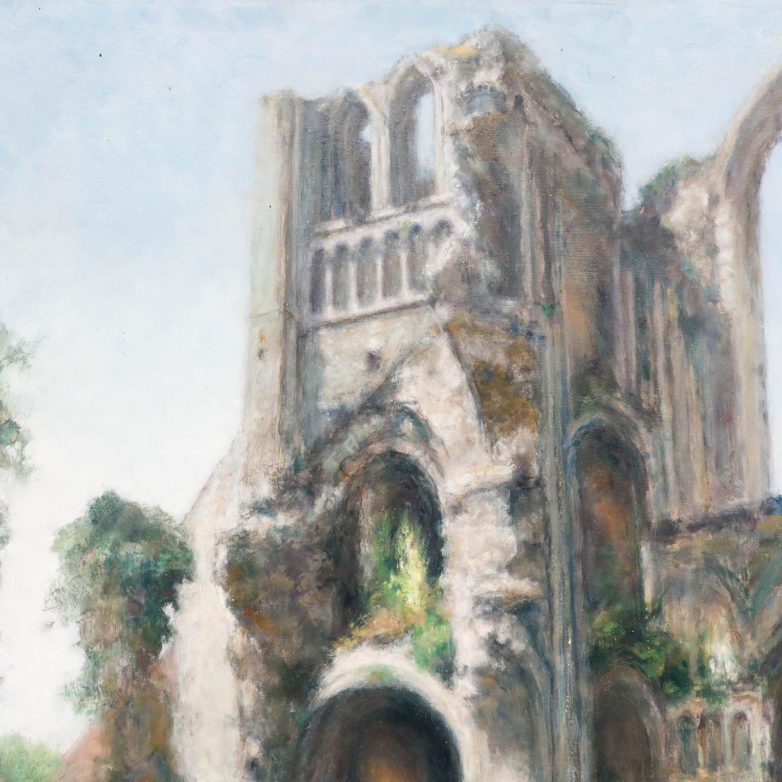 Pauline Plummer (B.1933) Contemporary Oil, Castle Acre Priory photo Art