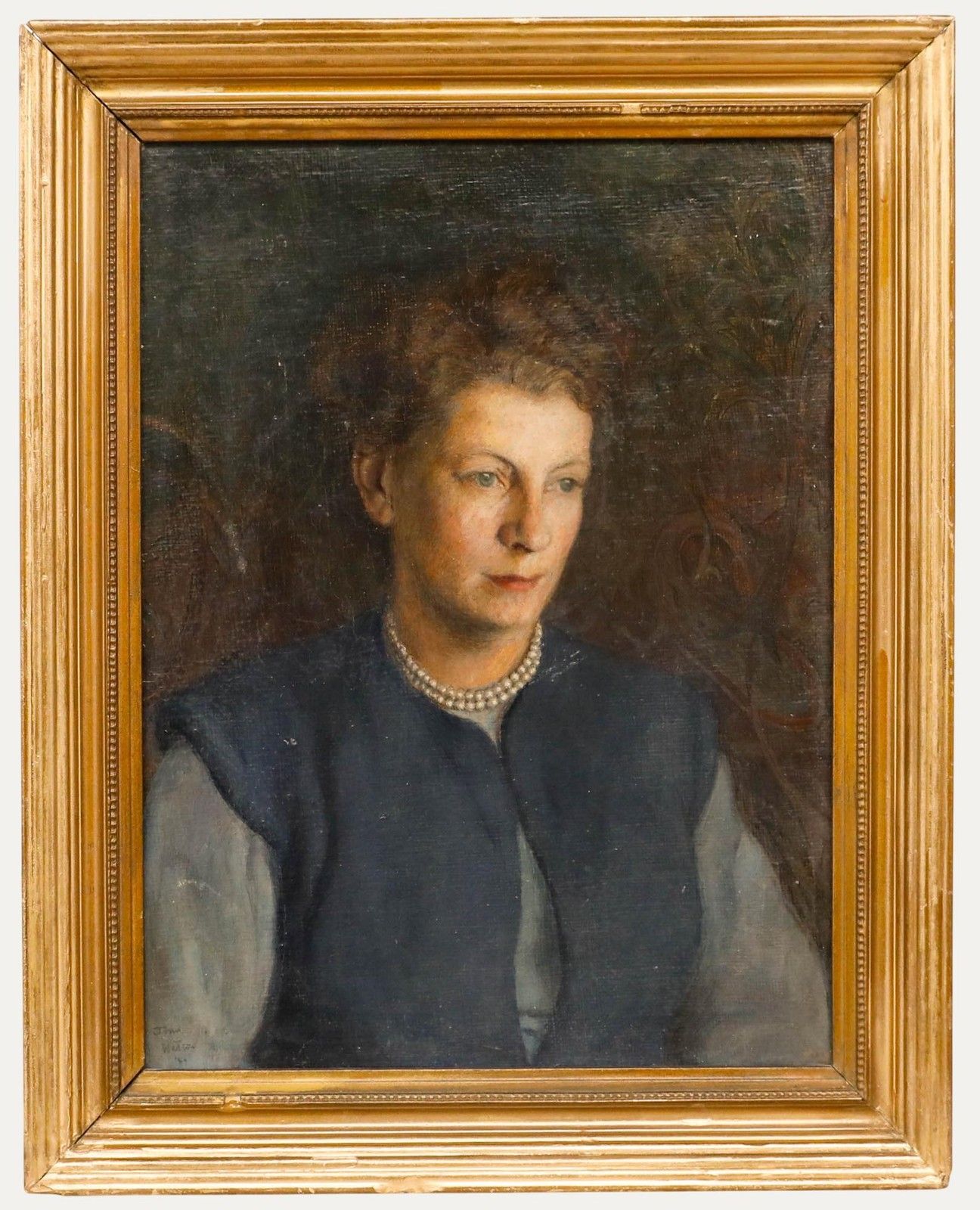 John Walton Rp (1925 2023) 1950 Oil, Lady In Blue
