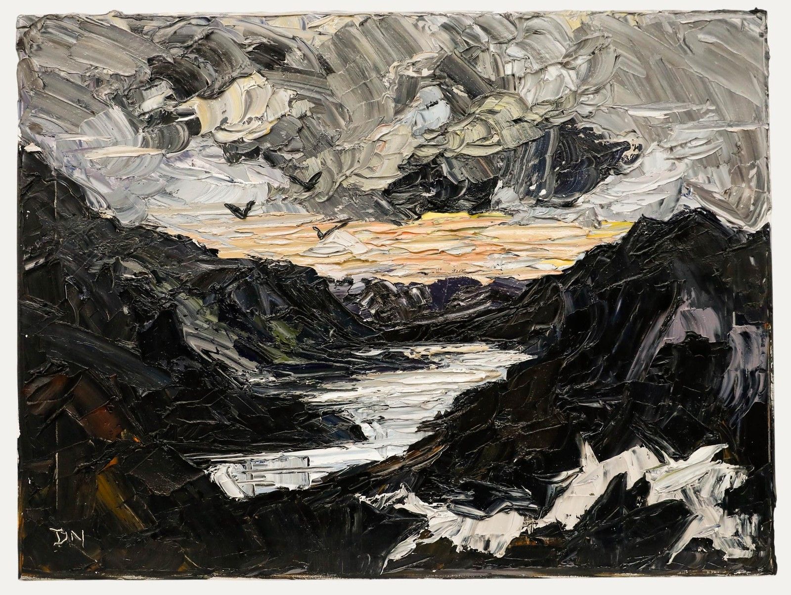Daniel Nichols Contemporary Oil, Welsh Mountain Sunset
