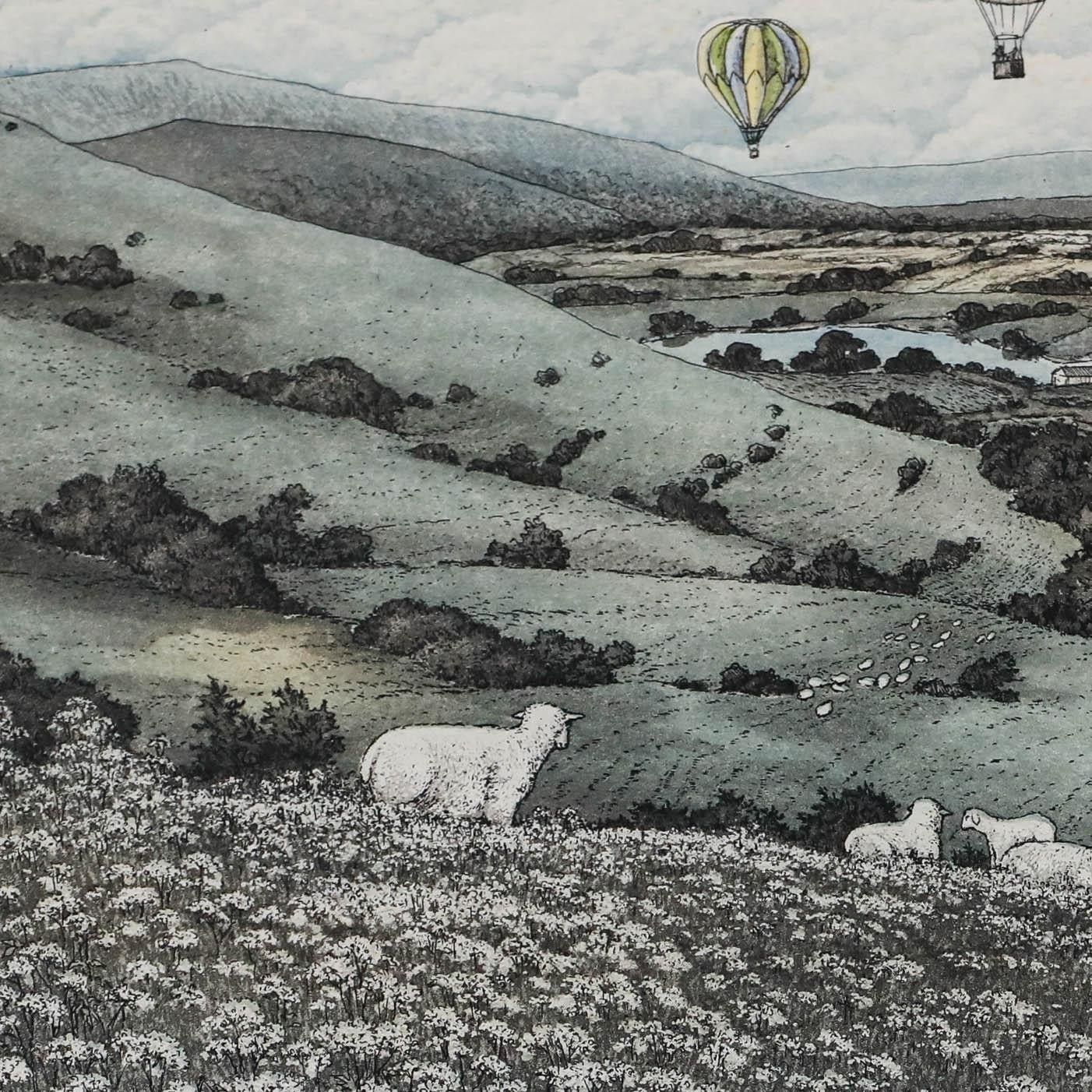 Kathleen Cantin (B.1951) 1992 Etching, Over The Valley photo Art