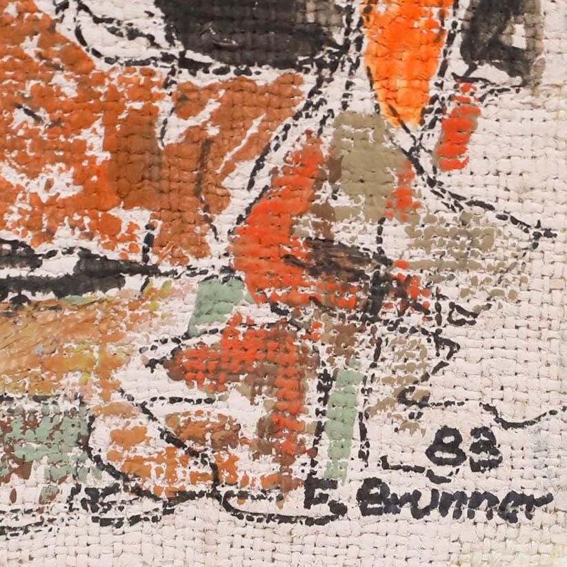 Fritz Brunner (1908 1996) Framed 1983 Mixed Media, Three Musicians photo vinterior