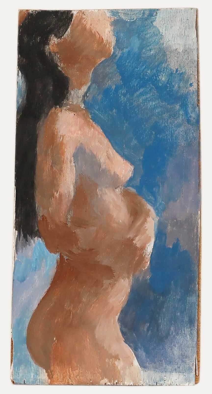 Bernadette Kelly (B.1933) 20th Century Oil, Female Nude In Profile photo furniture