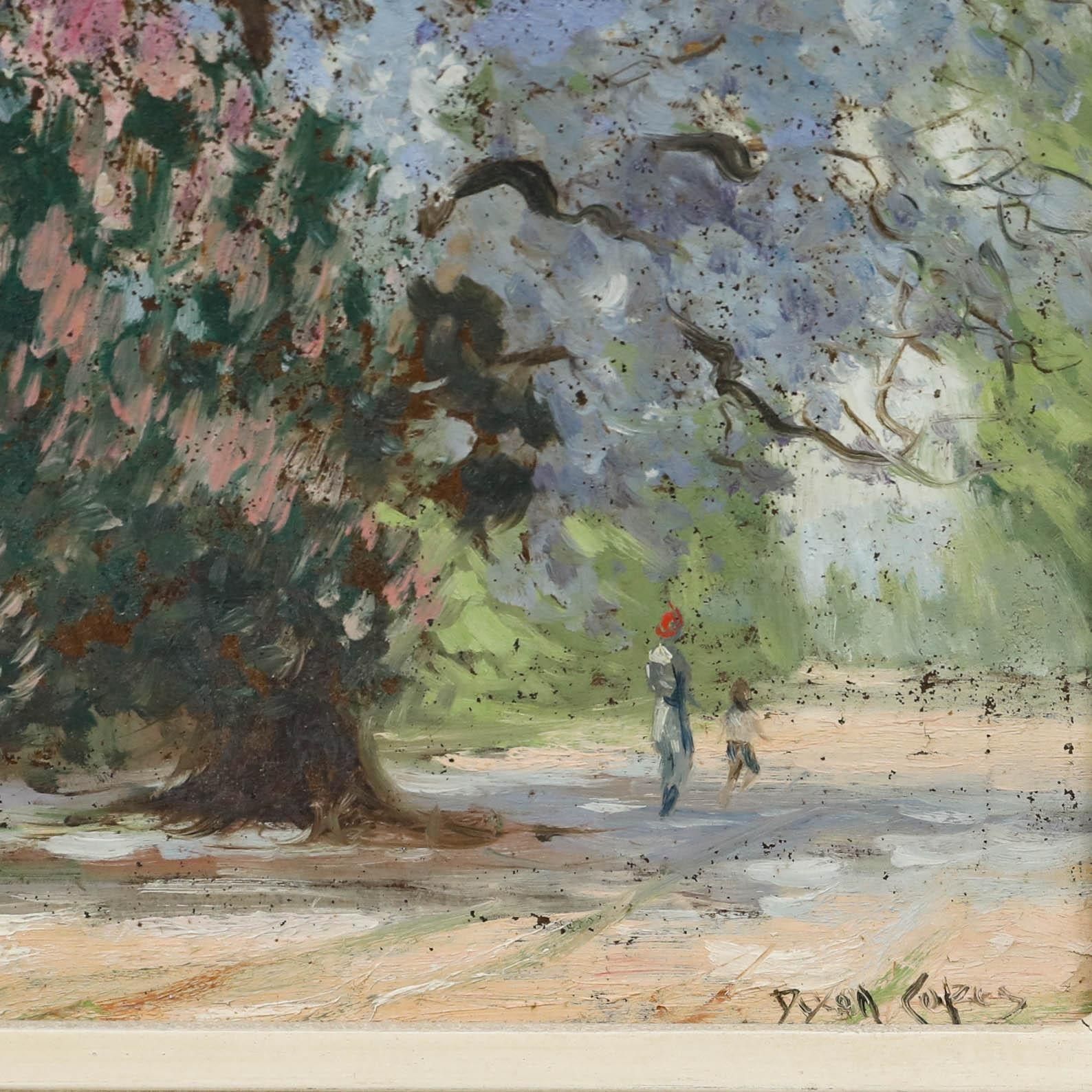 Dixon Copes (1914 2002) Australian School Oil, Beneath Jacaranda Trees photo buy