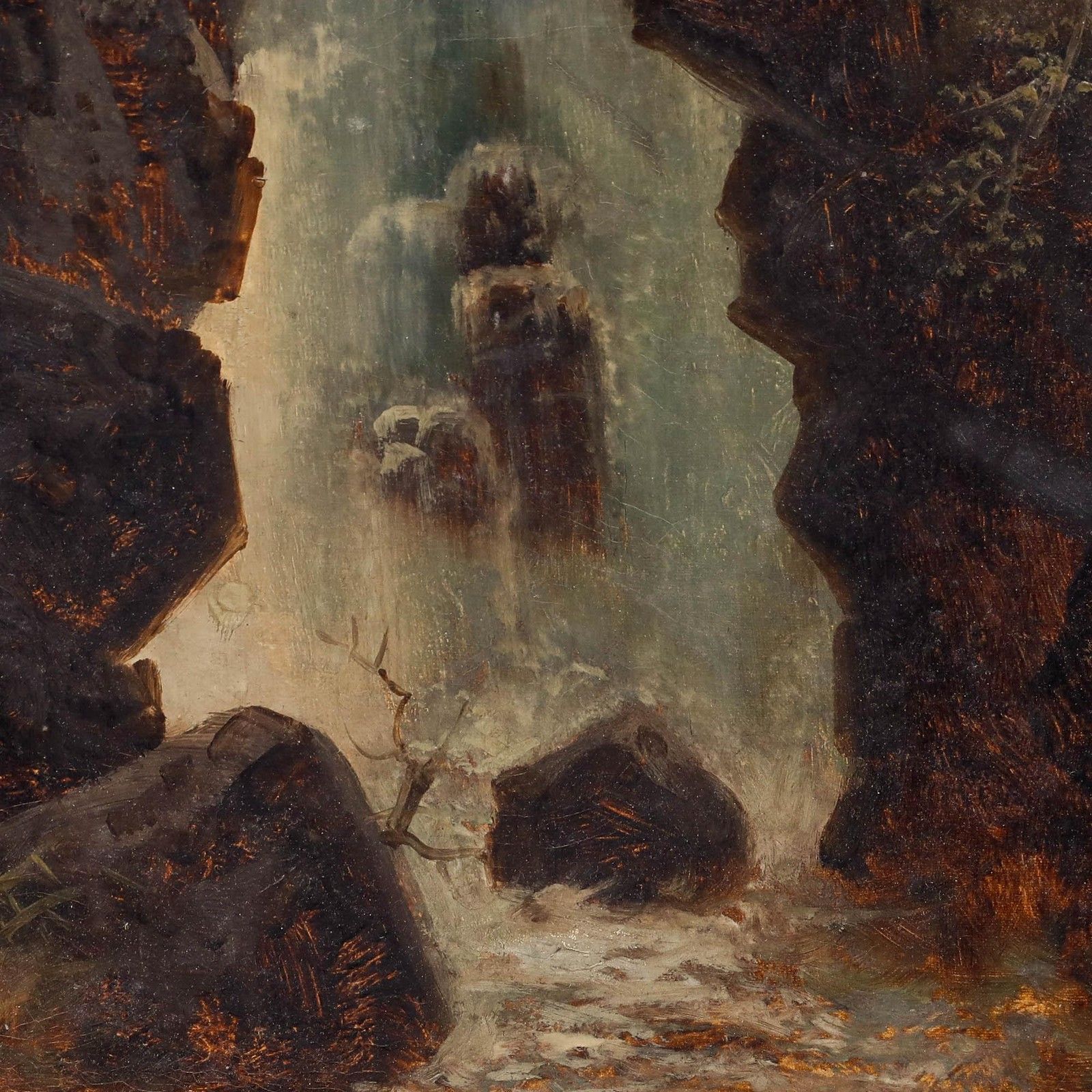 Cedric Gray Framed Early 20th Century Oil, The Forest Falls photo Art