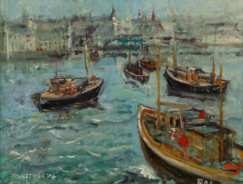 Johnston Framed 20th Century Oil, Coming In To Harbour photo furniture