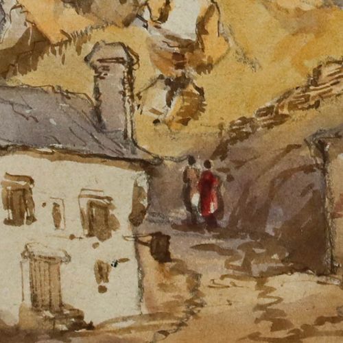 William Cave Thomas (1820 1906)  C.1842 Watercolour, Lombard Tower Hospital photo Art