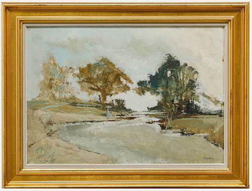 Michel Gassies Framed 20th Century Oil, Edge Of The Loire