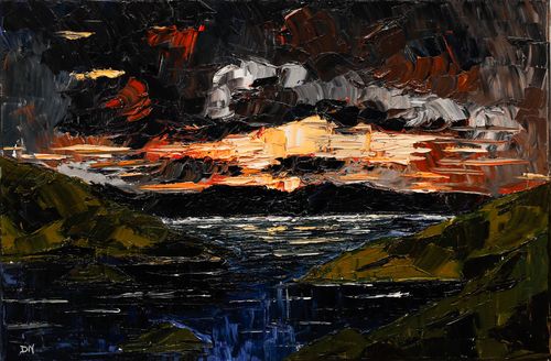 Daniel Nichols Contemporary Oil, Skies Over Shetland