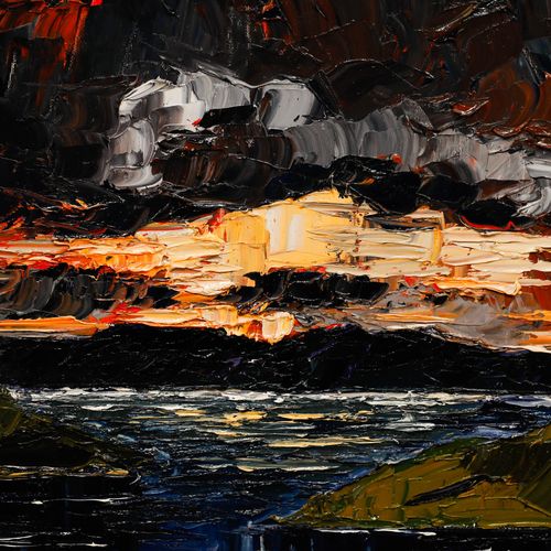 Daniel Nichols Contemporary Oil, Skies Over Shetland photo Art