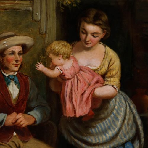 Frederick Johnston (Fl.1855 1868) Framed Oil, Reaching For Father photo 550.0