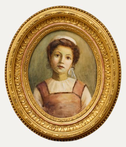 English School Late 19th Century Watercolour Portrait Of A Young Woman