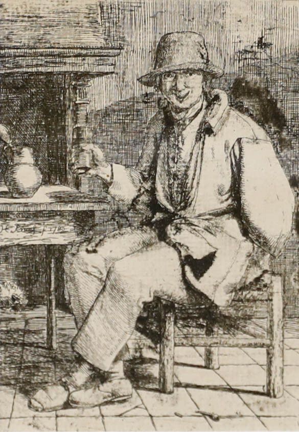 Johannes Huibert Prins (1756 1806) 1783 Etching, The Drinker photo furniture