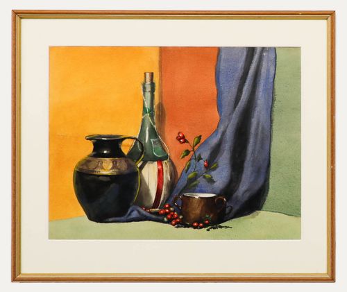 W. G. Roberts Framed Mid 20th Century Watercolour, Still Life With Rose Hips